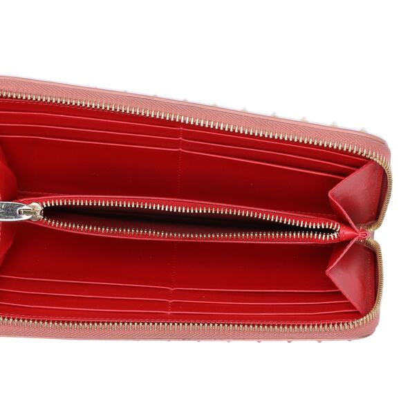 Christian Louboutin Panettone Long Wallet Light Pink Gold Studded Leather - Picture 4 of 7